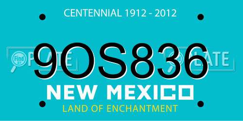 9OS836 New Mexico License Plate