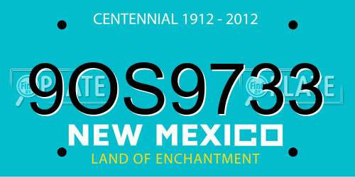 9OS9733 New Mexico License Plate