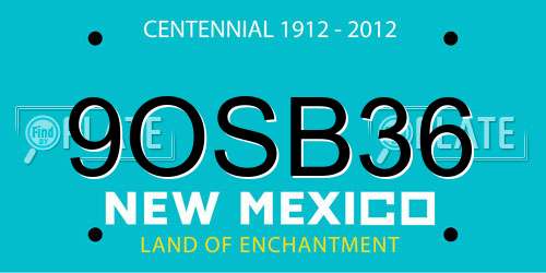 9OSB36 New Mexico License Plate