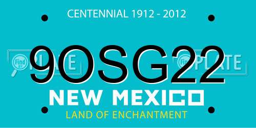 9OSG22 New Mexico License Plate