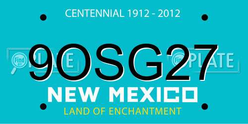 9OSG27 New Mexico License Plate