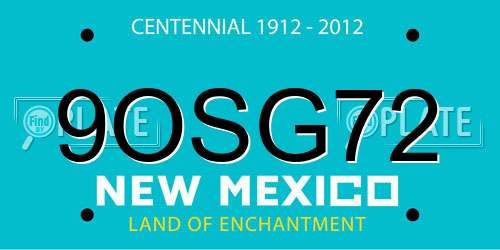 9OSG72 New Mexico License Plate