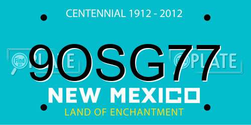 9OSG77 New Mexico License Plate
