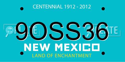 9OSS36 New Mexico License Plate