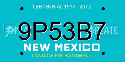 9P53B7 New Mexico License Plate