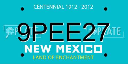 9PEE27 New Mexico License Plate