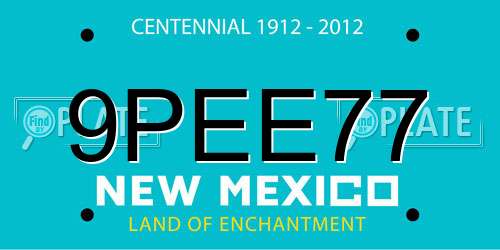 9PEE77 New Mexico License Plate