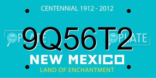 9Q56T2 New Mexico License Plate