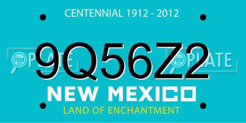 9Q56Z2 New Mexico License Plate