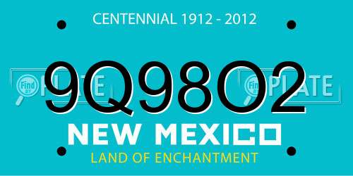 9Q98O2 New Mexico License Plate