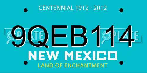 9QEB114 New Mexico License Plate