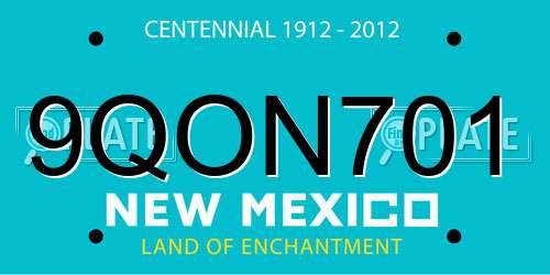 9QON701 New Mexico License Plate