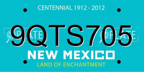 9QTS705 New Mexico License Plate