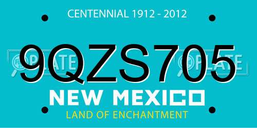 9QZS705 New Mexico License Plate