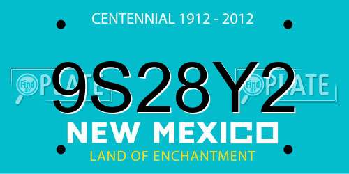 9S28Y2 New Mexico License Plate