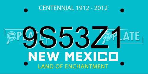 9S53Z1 New Mexico License Plate
