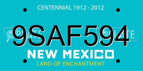 9SAF594 New Mexico License Plate