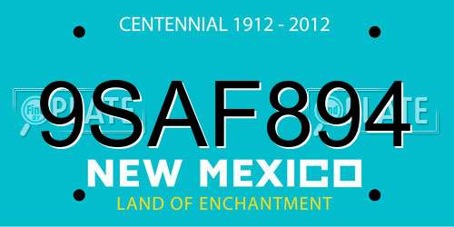 9SAF894 New Mexico License Plate