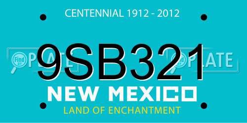 9SB321 New Mexico License Plate