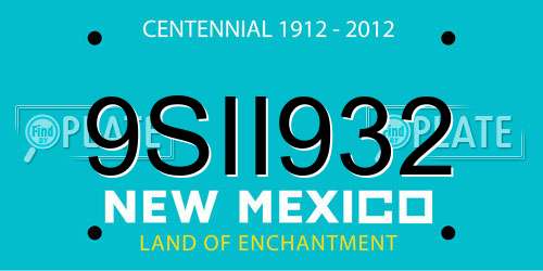 9SII932 New Mexico License Plate