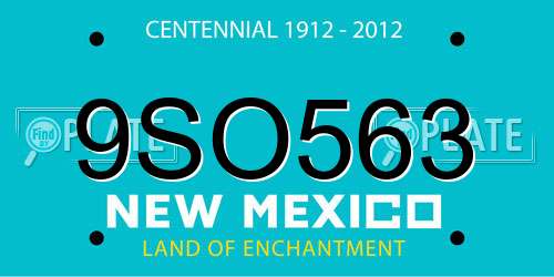 9SO563 New Mexico License Plate