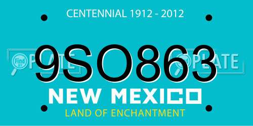 9SO863 New Mexico License Plate