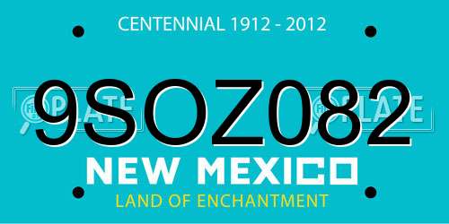 9SOZ082 New Mexico License Plate