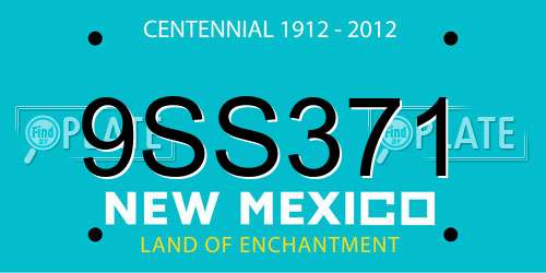 9SS371 New Mexico License Plate