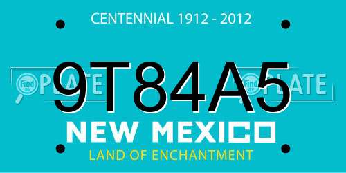 9T84A5 New Mexico License Plate