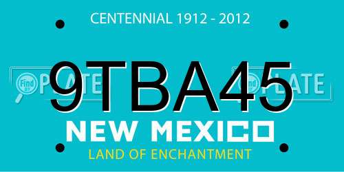 9TBA45 New Mexico License Plate
