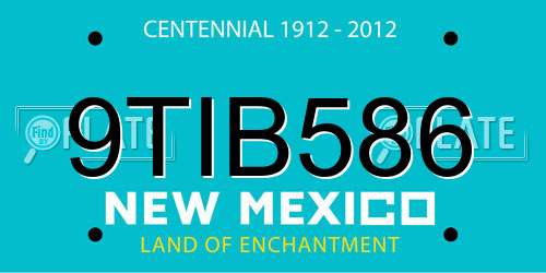 9TIB586 New Mexico License Plate