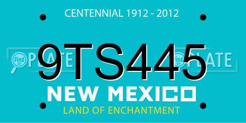 9TS445 New Mexico License Plate
