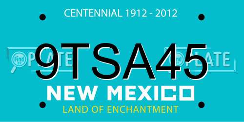9TSA45 New Mexico License Plate