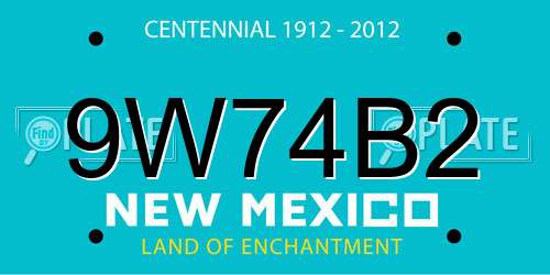 9W74B2 New Mexico License Plate