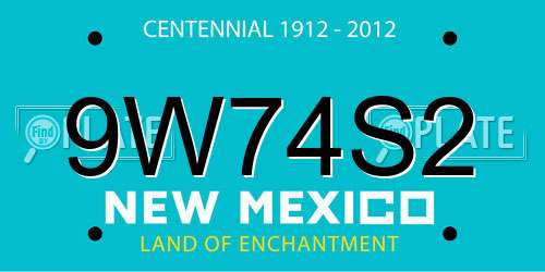 9W74S2 New Mexico License Plate
