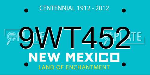 9WT452 New Mexico License Plate