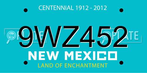 9WZ452 New Mexico License Plate