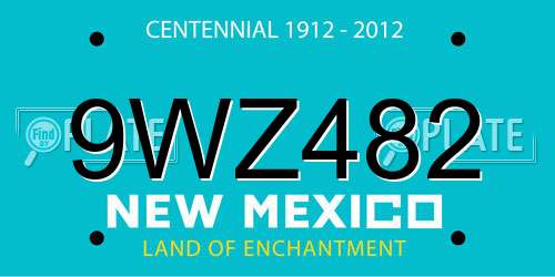 9WZ482 New Mexico License Plate