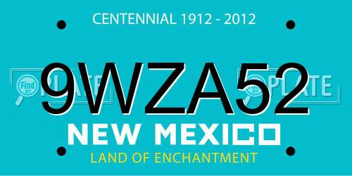 9WZA52 New Mexico License Plate