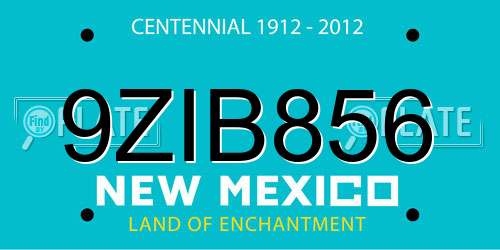 9ZIB856 New Mexico License Plate