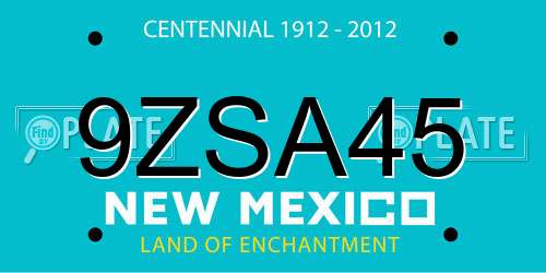 9ZSA45 New Mexico License Plate