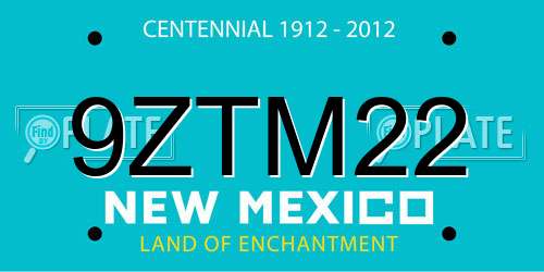 9ZTM22 New Mexico License Plate