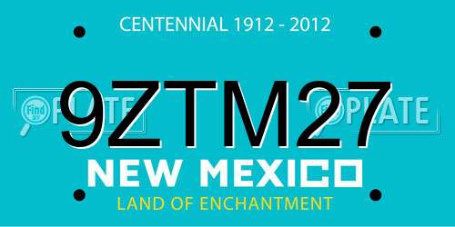 9ZTM27 New Mexico License Plate