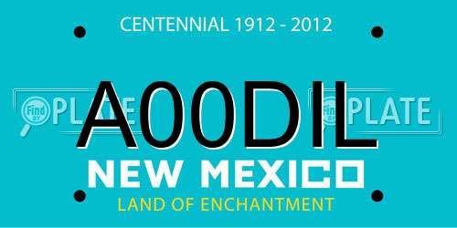A00DIL New Mexico License Plate