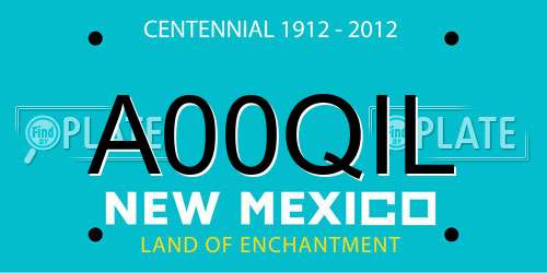 A00QIL New Mexico License Plate