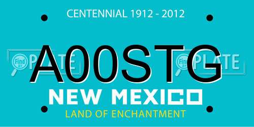 A00STG New Mexico License Plate