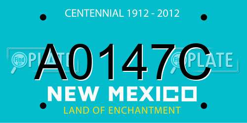 A0147C New Mexico License Plate