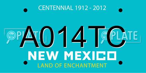 A014TC New Mexico License Plate