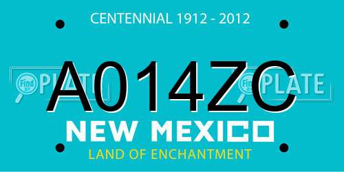 A014ZC New Mexico License Plate