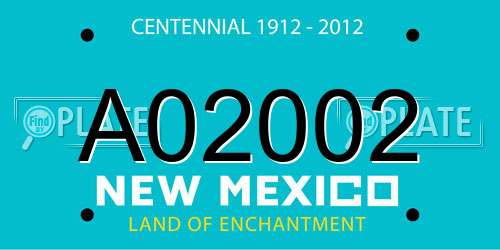A02002 New Mexico License Plate